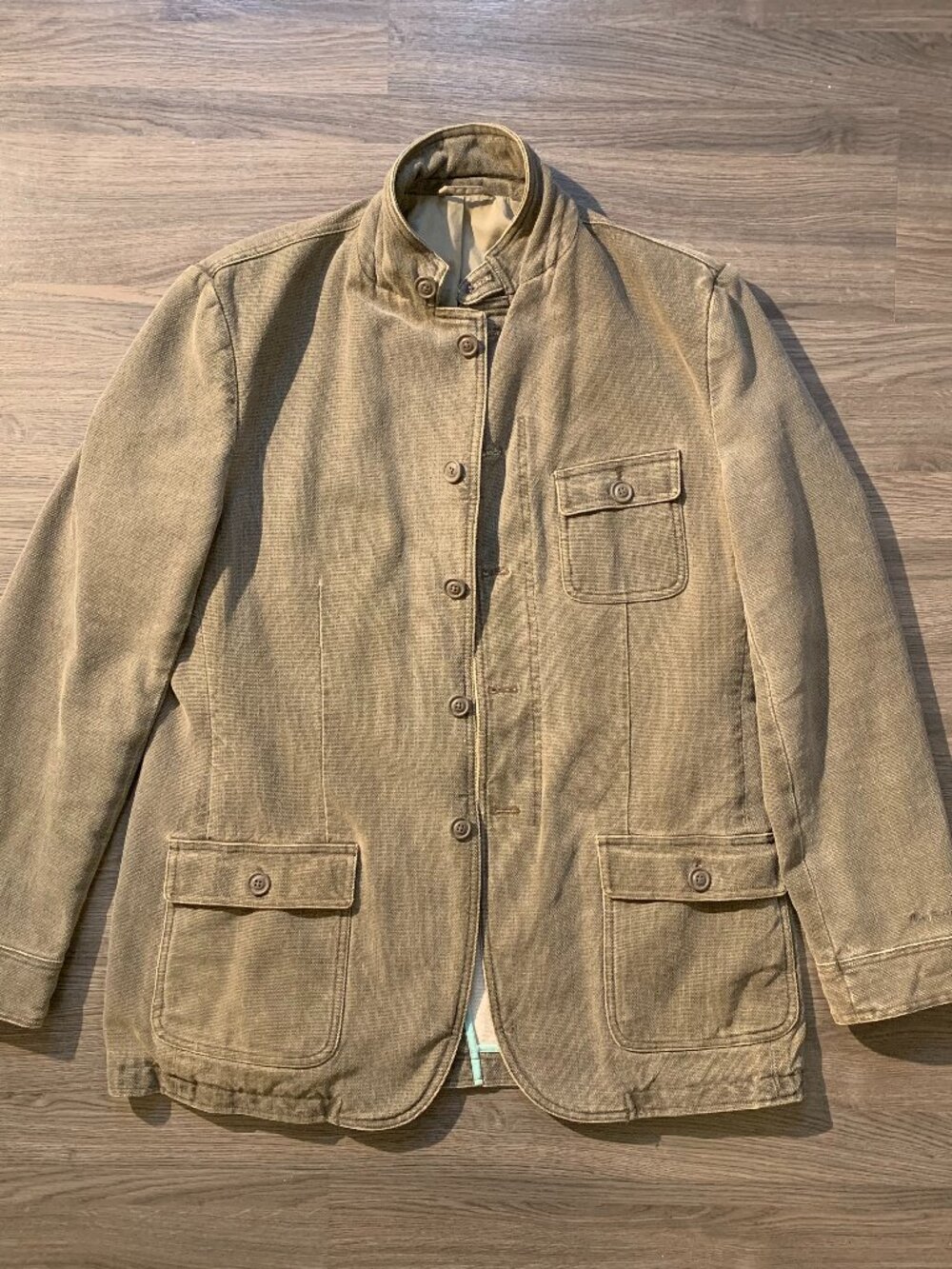 BEN SHERMAN Jacket/Coat, Men's XL, Olive Drab weathered look, Rare Vintage Y2K
